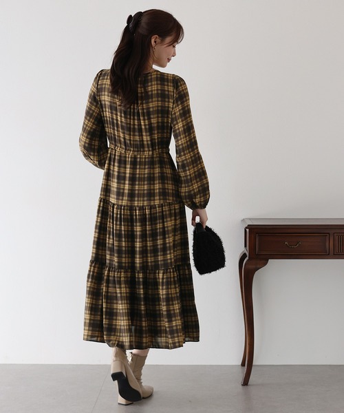 「BLUEEAST」 長袖ワンピース MEDIUM ブラウン レディース_画像8