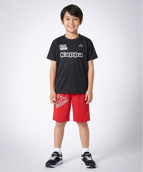 a 新品タグ付き Kappa イタリアチームモデル Kappa（カッパ） セットアップ ブランドロゴプリント Tスーツ キッズ