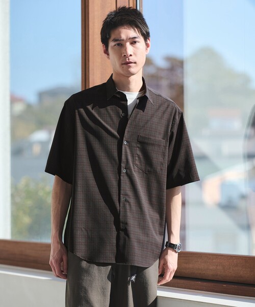 Bravest Studios シャツ　半袖 メンズ ストレッチサッカー 柄開襟半袖シャツ Retro Helianthus/レトロ