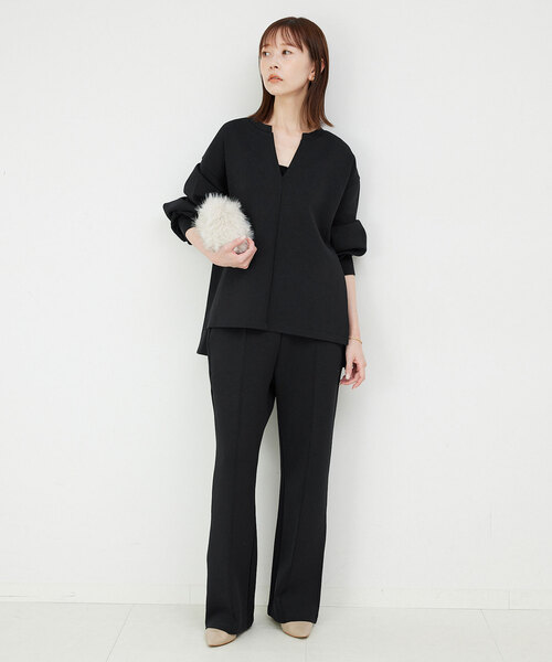 「SLOBE IENA」 イージーパンツ 36 ネイビー レディース_画像4