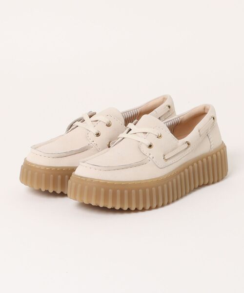 Clarks ベージュ モカシン 靴 Clarks（クラークス） デッキシューズ モカシン レディース : ZOZOTOWN