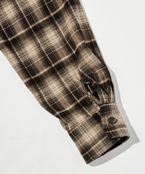 「Noen」 長袖シャツ MEDIUM ブラウン メンズの画像