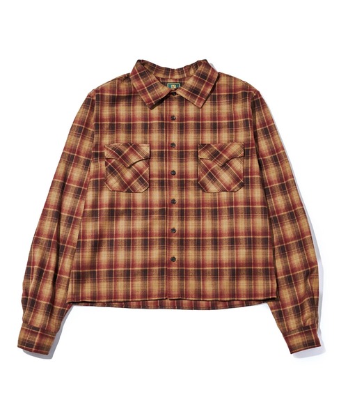 「Noen」 長袖シャツ MEDIUM ブラウン メンズの画像