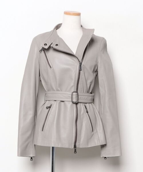 COACH(コーチ) レザーブルゾン X-SMALL グレー レディース COACH(コーチ) レザーブルゾン X-SMALL グレー レディース