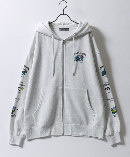 Mark Gonzales（マークゴンザレス） ジップアップパーカー M ホワイト