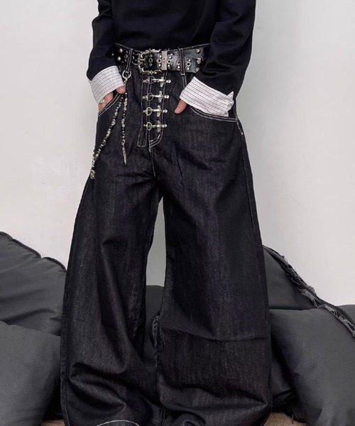 VIBGYOR ワイドパンツ ジーンズ 「Bls」 「ZM」「Bling Leads」フック
