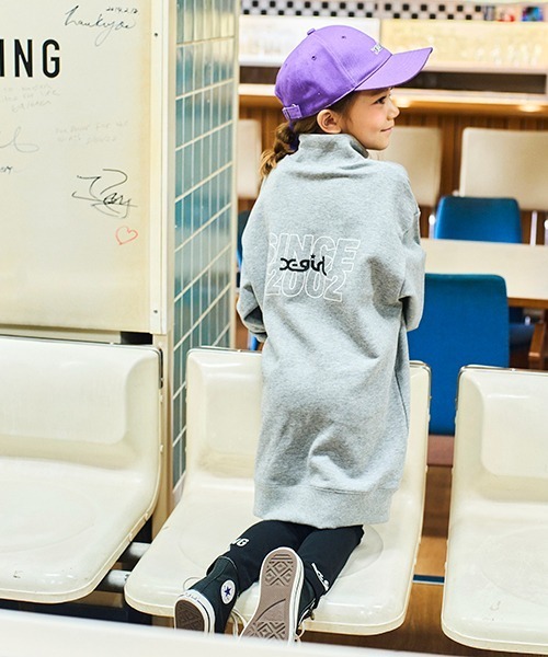 「X-girl Stages」 「KIDS」長袖ワンピース 140cm トップグレー キッズ_画像3