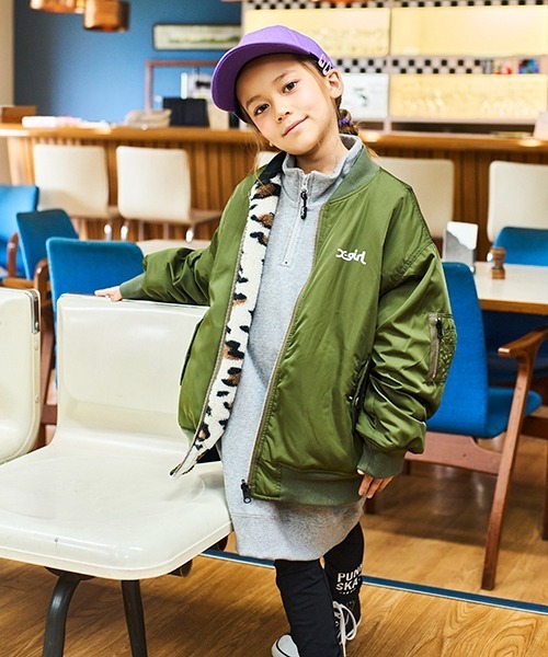 「X-girl Stages」 「KIDS」長袖ワンピース 140cm トップグレー キッズ_画像5