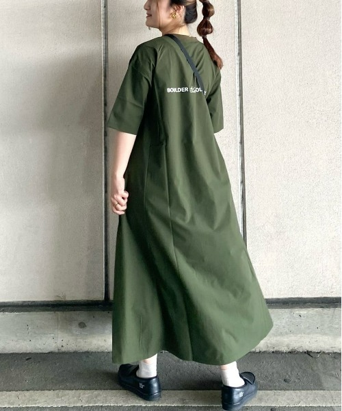 CAMP7（キャンプセブン） 半袖ワンピース L カーキブラウン レディース