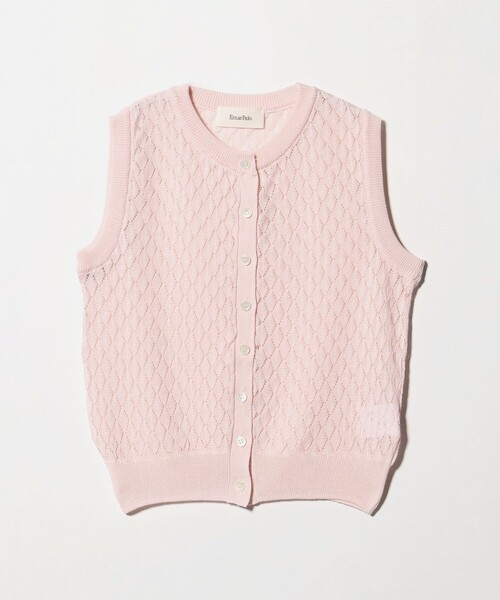 pois ポワ　knit vest　ニットベスト ピンク 6 ベスト ジレ 「別注」「Ernie Palo for 6」OPEN WORK KNIT VEST
