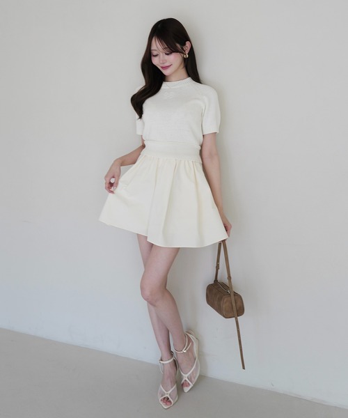 EIMY ISTOIRE 新作POMショートパンツ　ベージュ EIMY ISTOIRE（エイミーイストワール） ワイドパンツ パンツ POM SHORT