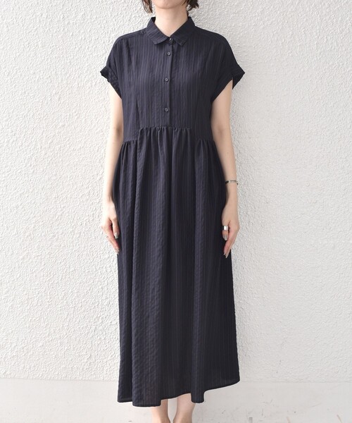 ワンピース SHIPS Colorsシャツ ワンピース　ブラック SHIPS Colors（シップスカラーズ） シャツワンピース SHIPS Colors