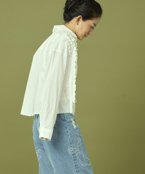 「Freada」 長袖シャツ ONE SIZE ホワイト レディース_画像5