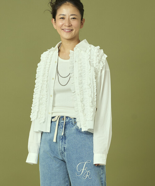 「Freada」 長袖シャツ ONE SIZE ホワイト レディース_画像7