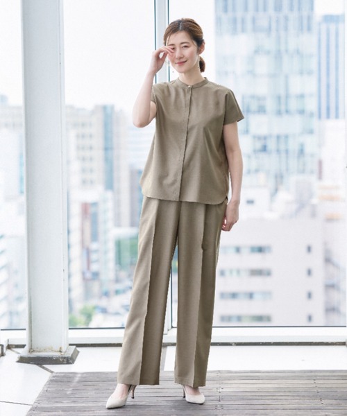 【新品】パンツスーツ　セットアップ　AOYAMA AOYAMA セレモニースーツ スラックス パンツ ドローコードワイドパンツ