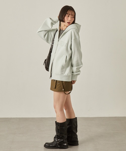 「Snap club」 ジップアップパーカー M ブラック レディース_画像9