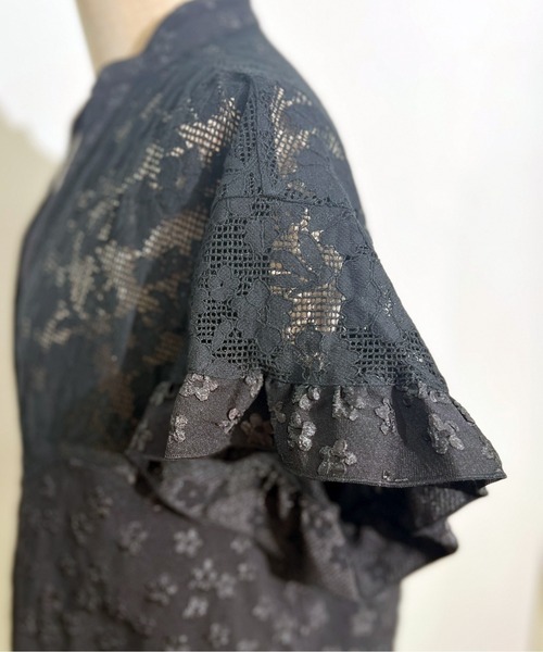 GASA ガサ レース お花 刺繍 半袖 ブラウス シャツ GASA ガサ レース お花 刺繍 半袖 ブラウス シャツ GASA ガサ レース