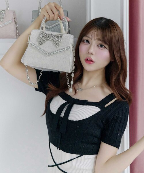 ベルシャルム　Crystal Ribbon Chain Bag Belle Charme ショルダーバッグ バッグ 「Belle Charme」Crystal