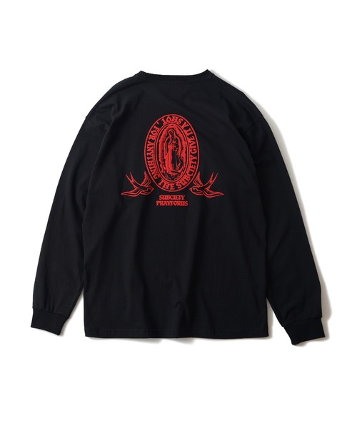 「Subciety」 長袖Tシャツ LARGE ブラック メンズ_画像4