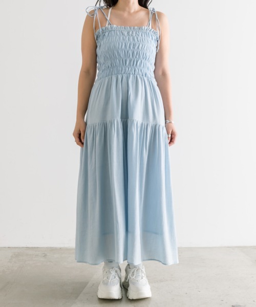 「OLIVE des OLIVE」 キャミソールワンピース MEDIUM アイボリー レディース_画像3