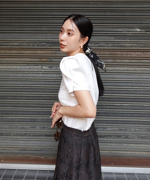 Ameri（アメリ） tシャツ 半袖 DEFORMATION SHOULDER CUT TOP