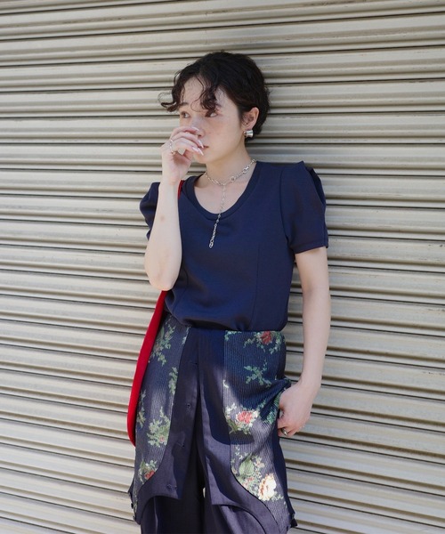 Ameri（アメリ） tシャツ 半袖 DEFORMATION SHOULDER CUT TOP