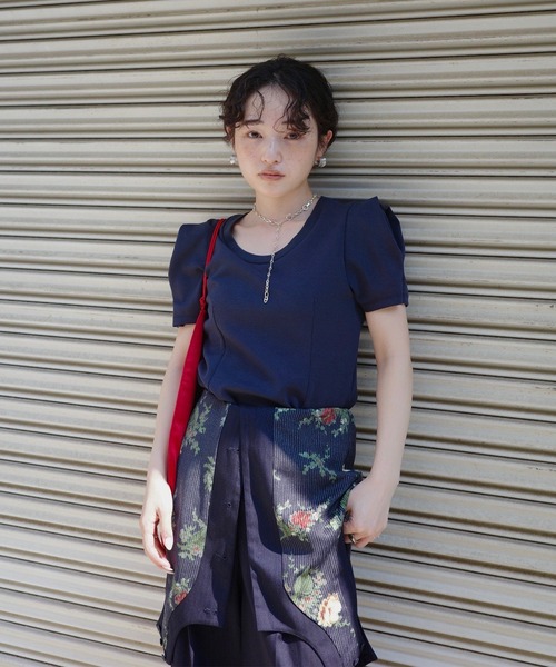 Ameri（アメリ） tシャツ 半袖 DEFORMATION SHOULDER CUT TOP