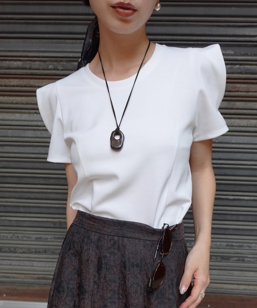 Ameri（アメリ） tシャツ 半袖 DEFORMATION SHOULDER CUT TOP