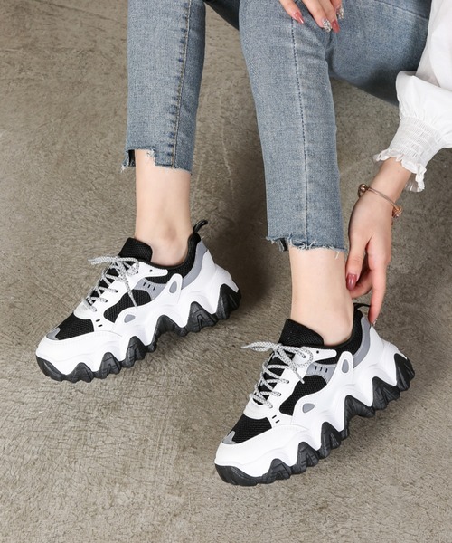 スニーカー 厚底凹凸ボリュームソール ダッドスニーカー 約6 0cmソール 1799 03 Zozotown Paypayモール店 通販 Paypayモール