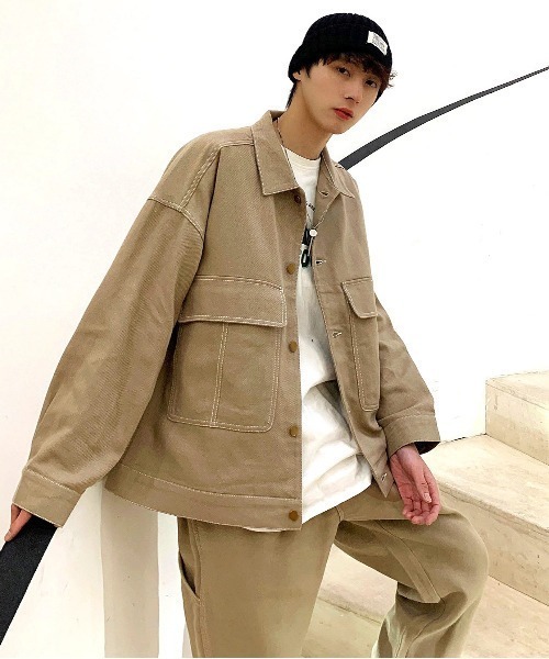 ジャケット カバーオール Neos Addictive Design ビッグシルエット フラップポケット カバーオール ツイルセットアップ Zozotown Paypayモール店 通販 Paypayモール