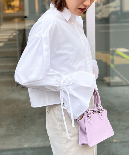 NOLLEY'S（ノーリーズ） シャツ ブラウス リボンスリーブショート