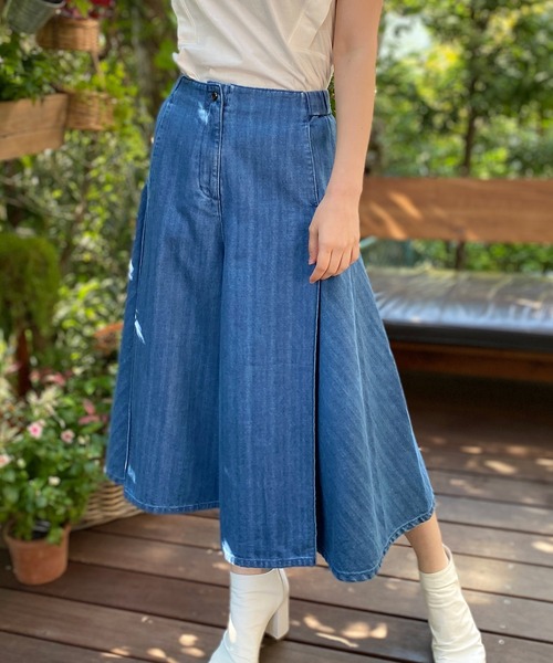 ameri vintage デニムキュロット AVIE（アビィ） ジーンズ デニム デニムパンツ 9.3ozデニムキュロット