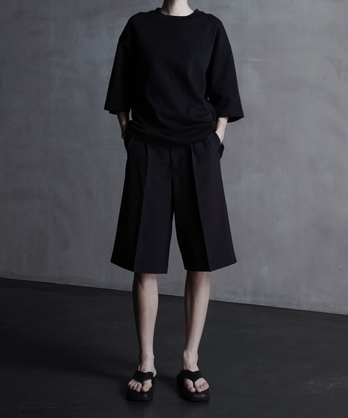 スラックス 「CALLNE」2Tuck Wide Straight Half Slacks/2タックワイド ストレートハーフスラックス メンズ レディ | CALLNE | 14