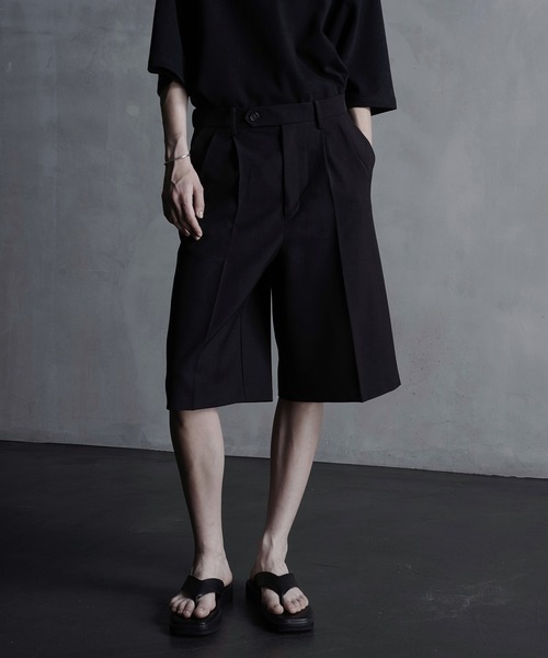 スラックス 「CALLNE」2Tuck Wide Straight Half Slacks/2タックワイド ストレートハーフスラックス メンズ レディ | CALLNE | 04