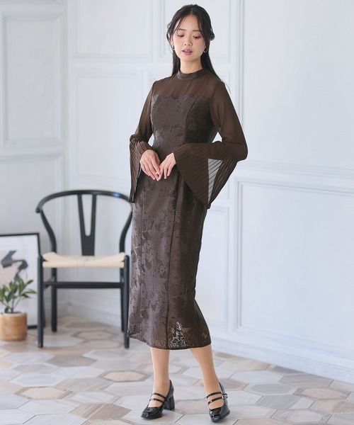 PourVous（プールヴー） ドレス 結婚式 パーティードレス 袖ありと