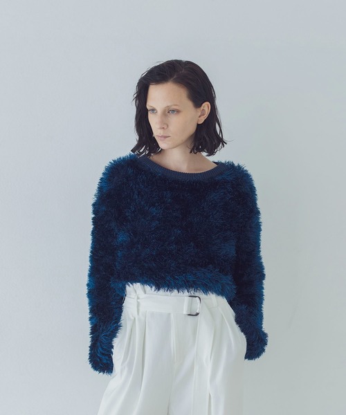 DRESSLAVE ニット feather yarn short pullover(フェザーヤーン 