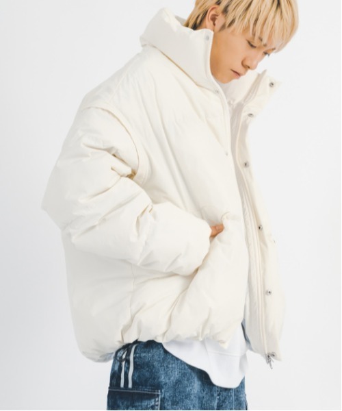 RE730 ブルゾン アウター ビッグシルエットの2WAY中綿ブルゾン メンズ