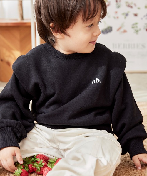 aBity select トレーナー ワンポイント胸刺繍 肩タックトレーナー  