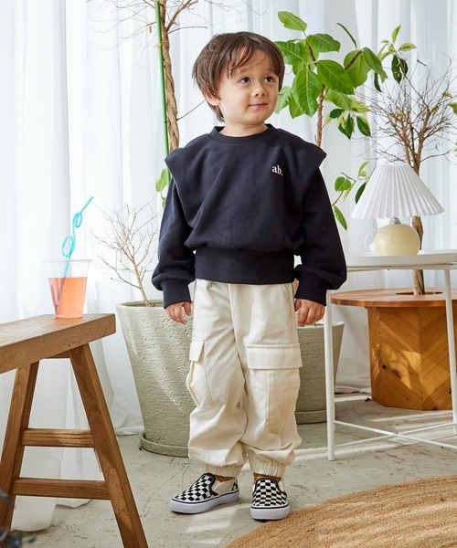 aBity select トレーナー ワンポイント胸刺繍 肩タックトレーナー  