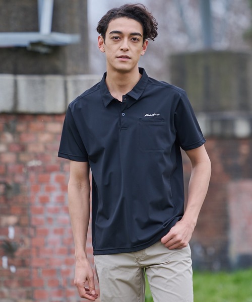 Eve Under Blue 半袖ポロシャツ 黒 eba6526.jpg