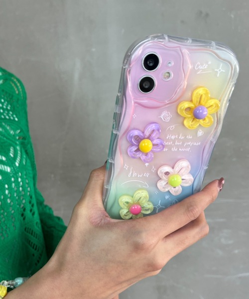 Loco Ocean（ロコオーシャン） スマホケース フラワーストラップ付き