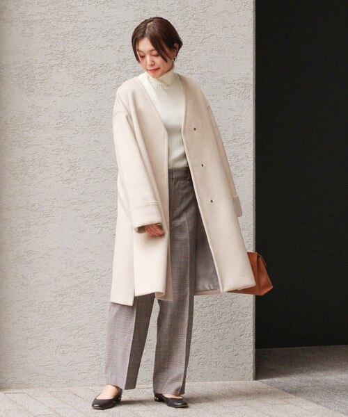 JOURNAL STANDARD relume」 ノーカラーコート 38 キャメル レディース 