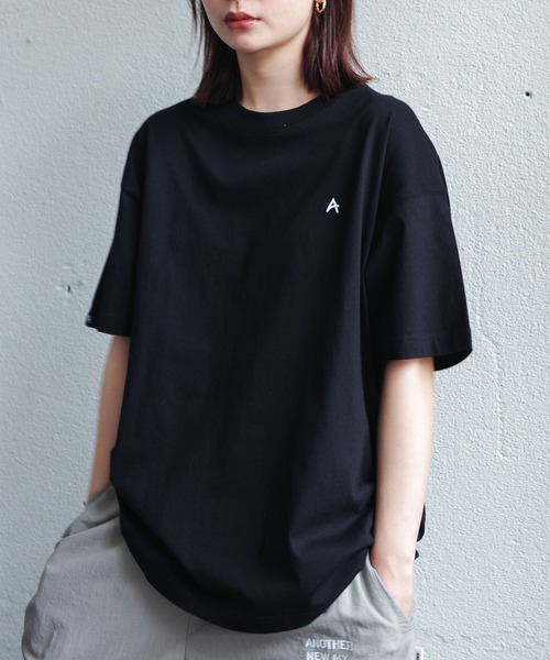 ロゴtシャツ ANME tシャツ ワンポイントエンブロイダリーロゴTシャツ