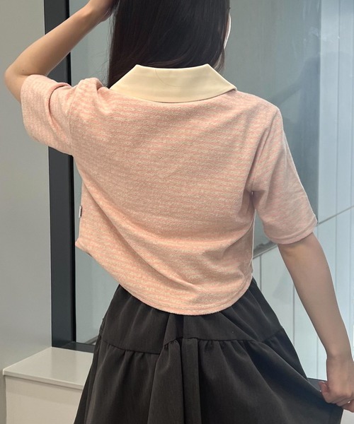 tシャツ MAGPIE ROBIN／ボーダーVネック T レディース MAGPIEROBIN tシャツ MAGPIE ROBIN／ボーダーVネック T