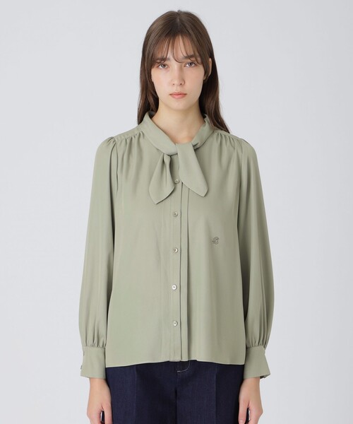 BLUE LABEL CRESTBRIDGE ブラウス シャツ シルキーカルゼ