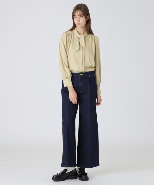 ブラウス シャツ シルキーカルゼブラウス レディース BLUE LABEL CRESTBRIDGE ブラウス シャツ シルキーカルゼ
