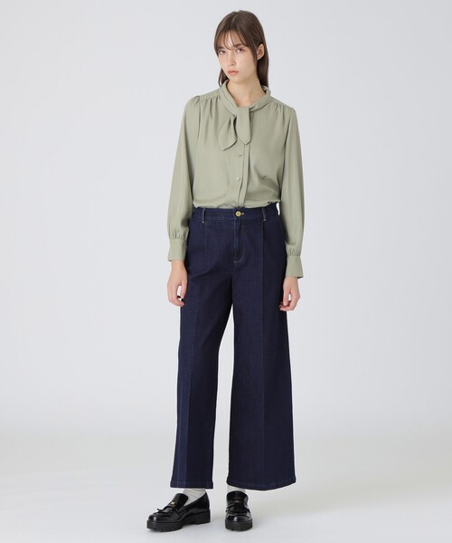BLUE LABEL CRESTBRIDGE シルキービエラブラウス シャツ BLUE LABEL CRESTBRIDGE ブラウス シャツ シルキーカルゼ