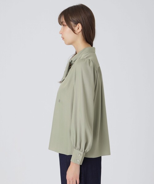 BLUE LABEL CRESTBRIDGE ブラウス シャツ シルキーカルゼ