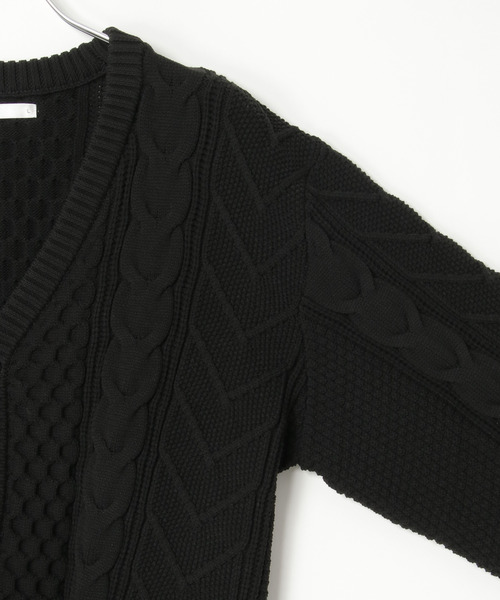 ikka（イッカ） カーディガン GOKU楽ニットケーブルカーディガン