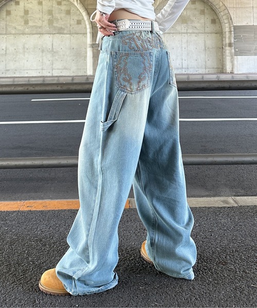 ジーンズ ウエスタンライクバック刺繍ペインターパンツ メンズ